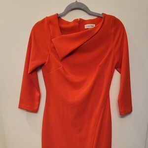 Unique Calvin Klein 3/4 Sleeve Sheath Dress